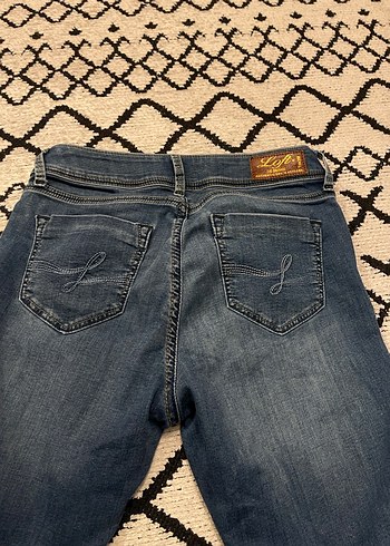 Kadın Gri-Kahverengi Bağlamalı Denim Pantolon - Görsel 3