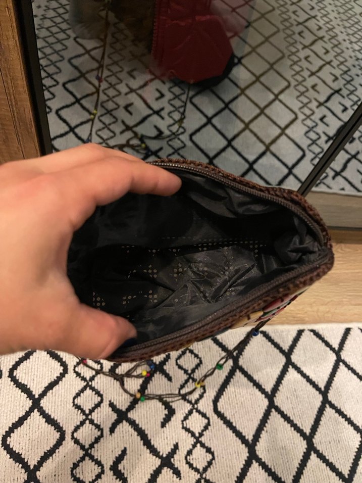 Boncuklu Çok Renkli Bohem Örgü Kadın Çantası - Görsel 3