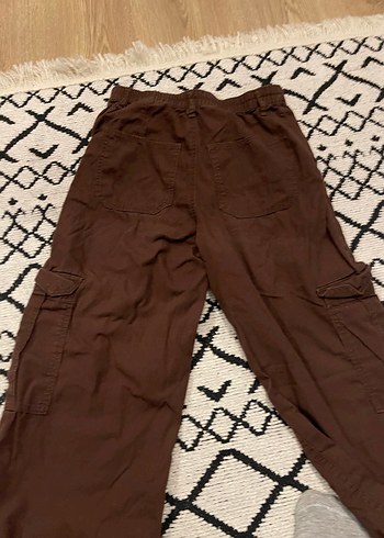 Kahverengi Bol Kesim Kadın Kot Pantolon - Görsel 4