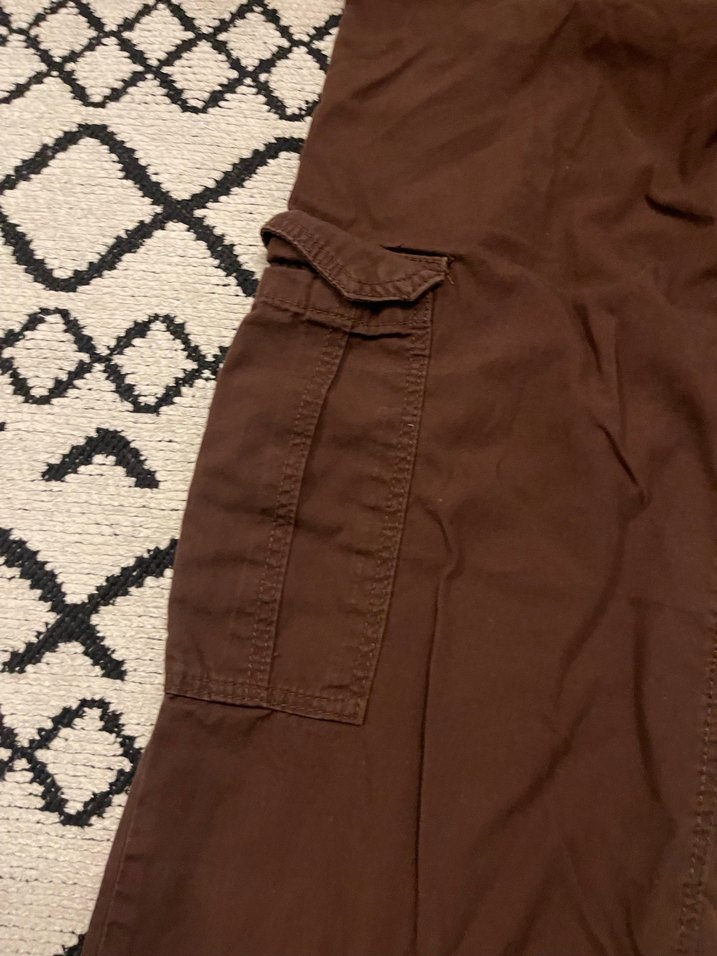 Kahverengi Bol Kesim Kadın Kot Pantolon - Görsel 2