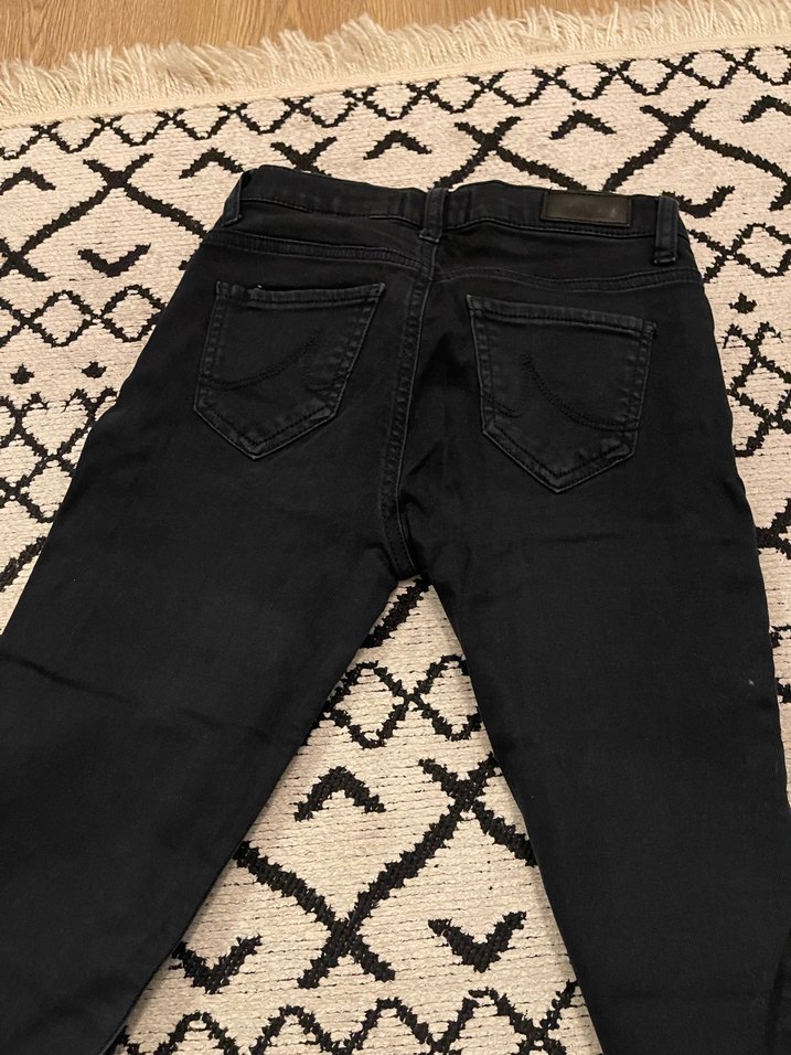 Kadın Siyah Batik Desen Denim Pantolon - Görsel 3