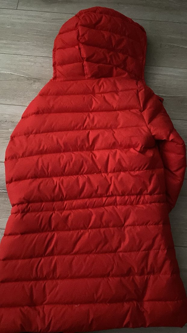 Kırmızı Kapüşonlu Kadın Kış Montu - Görsel 3
