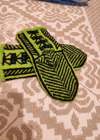 Nakışlı Koyu patik çorap #örmepatik - Görsel 3