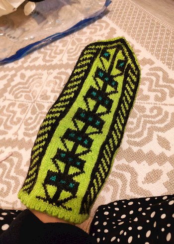 Nakışlı Koyu patik çorap #örmepatik - Görsel 8