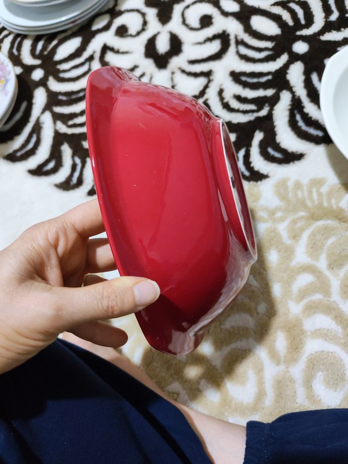 Kırmızı ve Beyaz Plastik Tabak Seti - Görsel 2