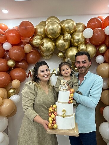 18-24 Ay Beden altın Renk Anne kız elbise