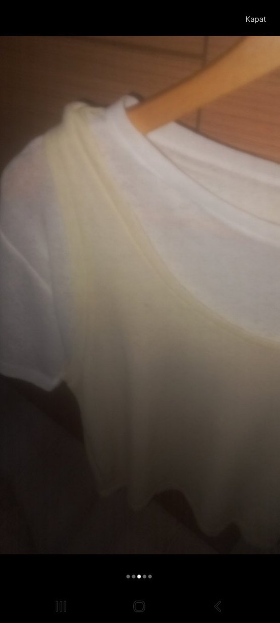 Beyaz sarı Salaş tişört ve pantolon - Görsel 4