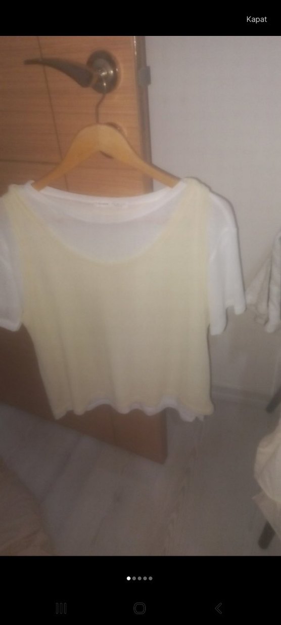 Beyaz sarı Salaş tişört ve pantolon - Görsel 5