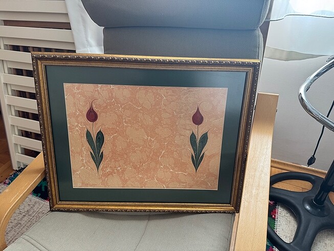 Üçlü Ebru Tablo Çerçeveli