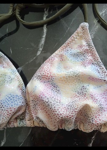 38 Beden Bohem Yılan Desenli İpli Bikini Takımı