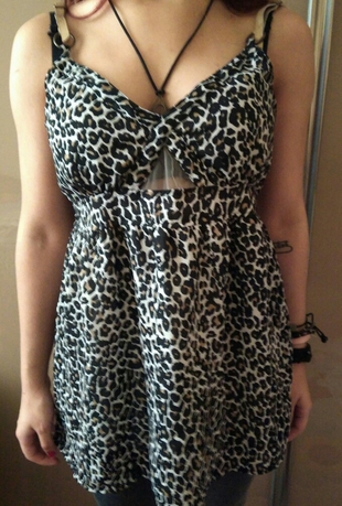leopar desenli bluz