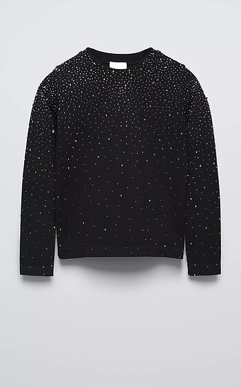 Zara taşlı crop