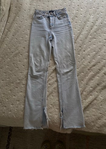 Kadın Mavi Flare jean - Görsel 4