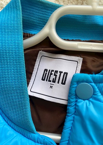 Mavi Düğmeli erkek şişme Mont - Görsel 3