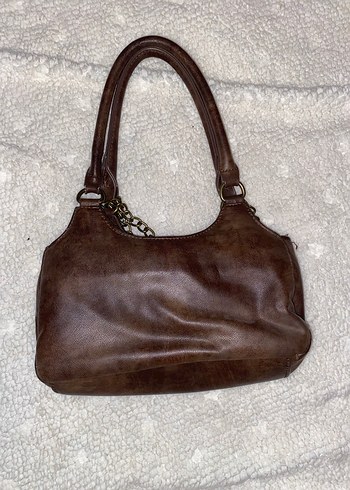 Stradivarius Zincir Detaylı Kahverengi Deri Kadın Çanta - Görsel 2