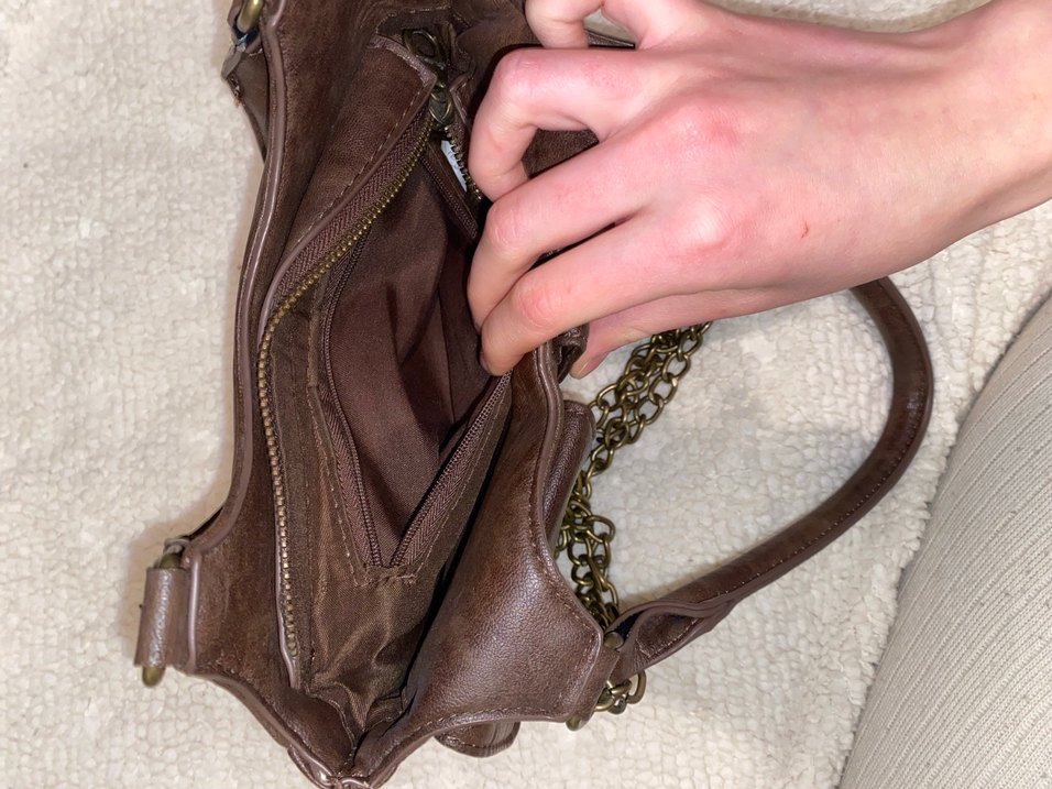 Stradivarius Zincir Detaylı Kahverengi Deri Kadın Çanta - Görsel 3