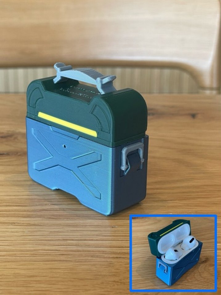 Koyu Mavi Kulaklık Kutusu ve Beyaz Kulaklıklar - Görsel 5