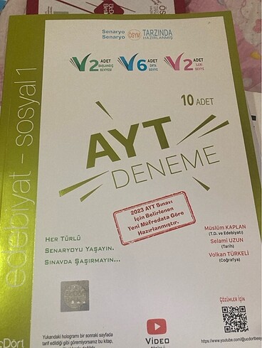 ayt edebiyat sos1 denemesi ucdortbes yayın