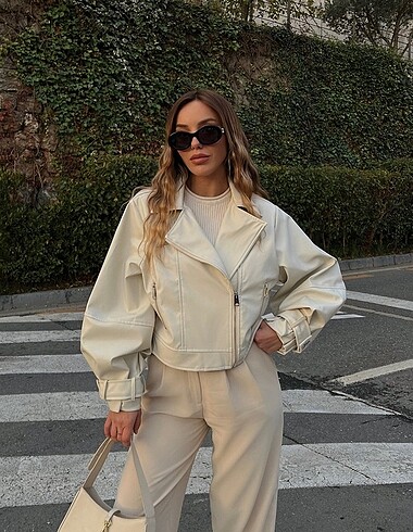 oversize deri ceket