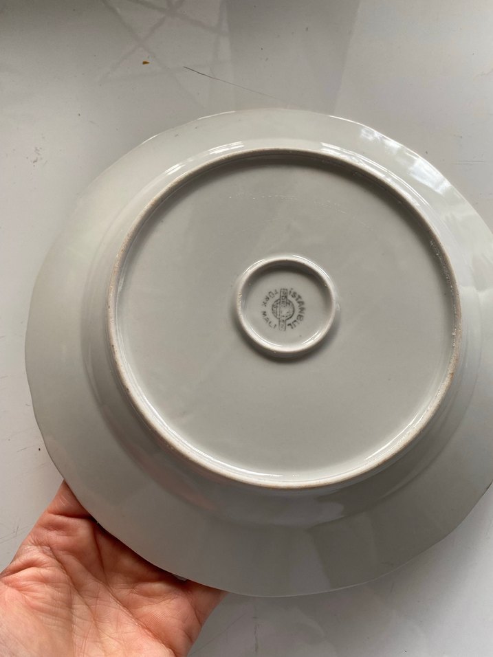 Altın detaylı çiçek desenli porselen tabak - Görsel 3