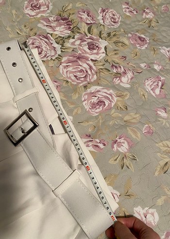 Beyaz Kumaş Kadın Pantolon - Görsel 6