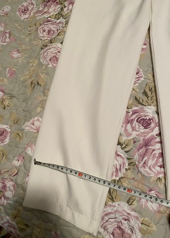 Beyaz Kumaş Kadın Pantolon - Görsel 7