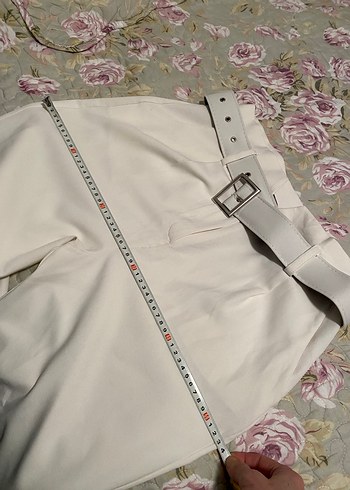 Beyaz Kumaş Kadın Pantolon - Görsel 8