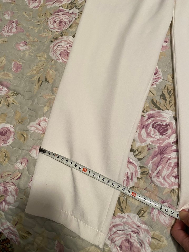 Beyaz Kumaş Kadın Pantolon - Görsel 5