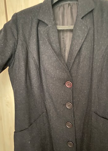 Siyah ince  Kaşe  Kaban - Görsel 3