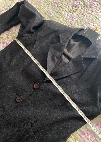 Siyah ince  Kaşe  Kaban - Görsel 6