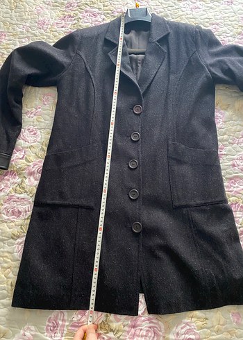 Siyah ince  Kaşe  Kaban - Görsel 5