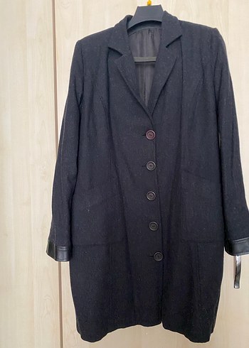 Siyah ince  Kaşe  Kaban - Görsel 2