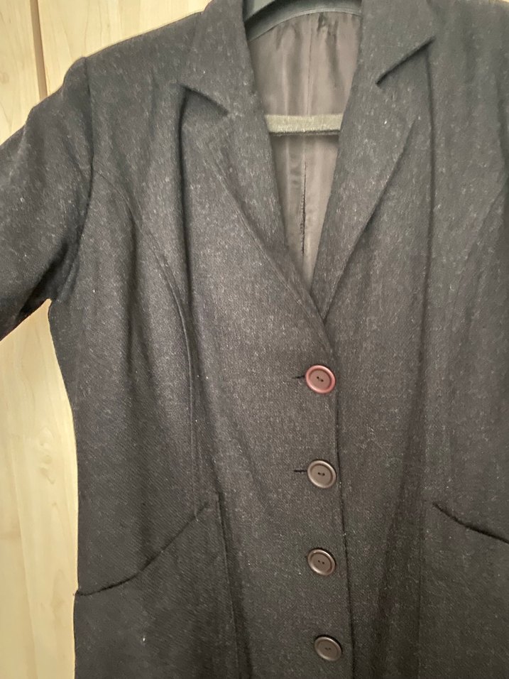 Siyah ince  Kaşe  Kaban - Görsel 3