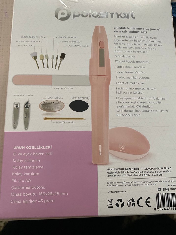 Polosmart PBS505 Pastel Pembe Manikür Pedikür Seti - Görsel 3