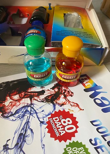 EkoSet 3takım Çok Renkli Yazıcı Mürekkep Seti - Görsel 4