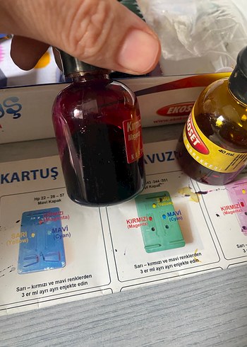 EkoSet 3takım Çok Renkli Yazıcı Mürekkep Seti - Görsel 6
