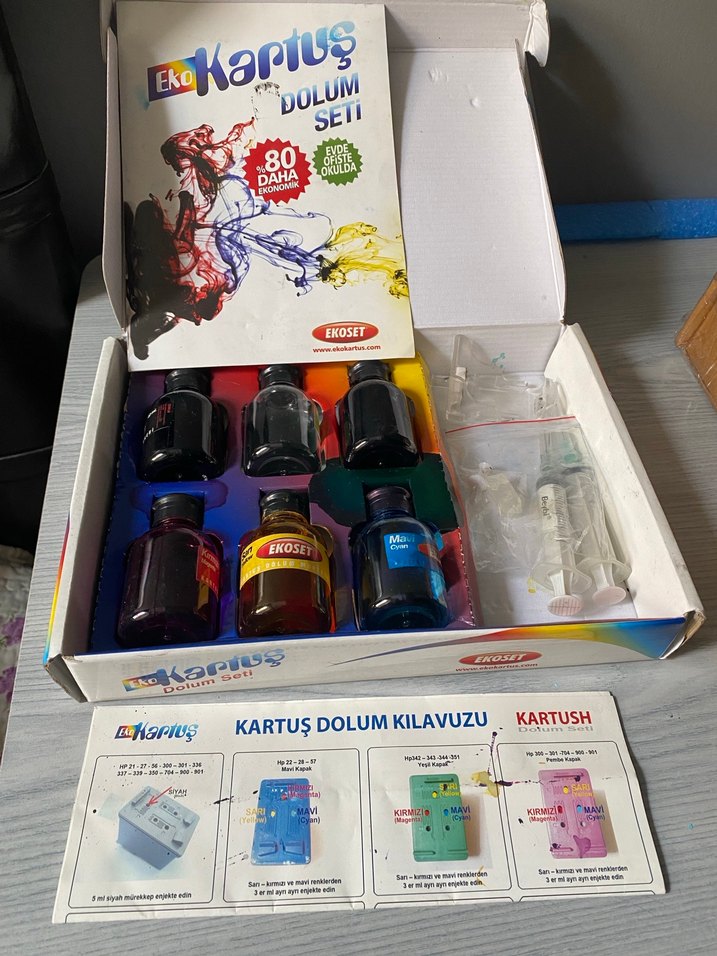 EkoSet 3takım Çok Renkli Yazıcı Mürekkep Seti - Görsel 5