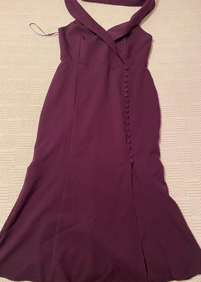 Mürdüm elbise - Görsel 2