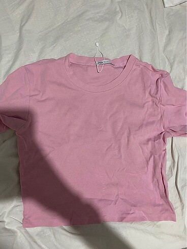 zara pembe crop tişört