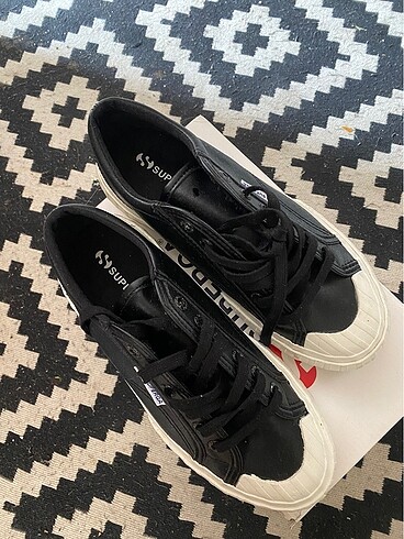 38 Beden superga siyah deri sneakers