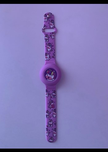 Mor Unicorn Desenli air tag kordonu