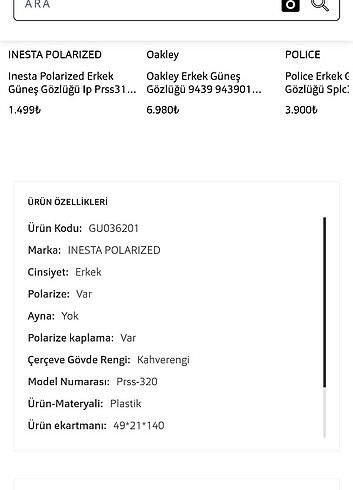 Beden Atasun İnesta polarized prss320