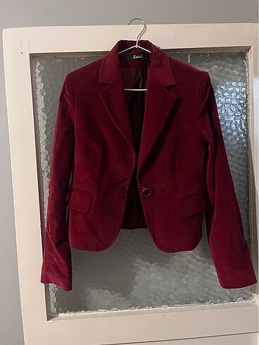American Vintage Vintage kırmızı kadife blazer ceket