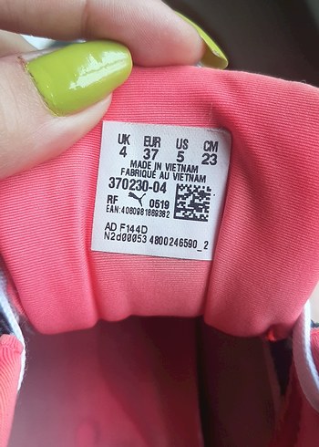 38 Beden beyaz Renk Puma kadın spor ayakkabı