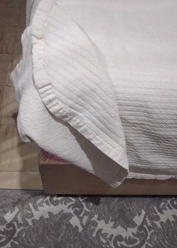 Beyaz Düz Yatak Örtüsü - Görsel 5