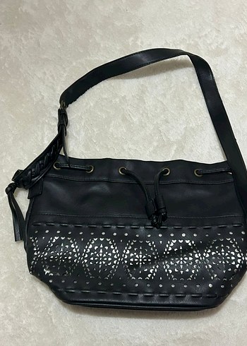 MAVİ Siyah Nakışlı Gotik Deri Kadın Çanta - Görsel 5