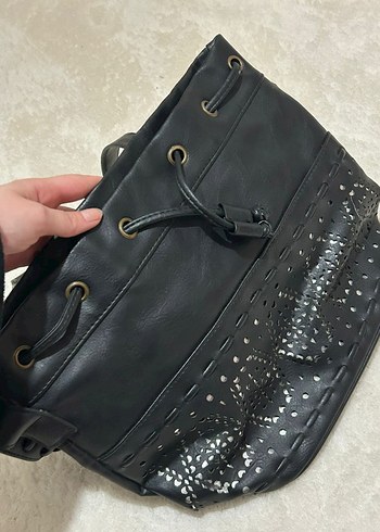 MAVİ Siyah Nakışlı Gotik Deri Kadın Çanta - Görsel 2