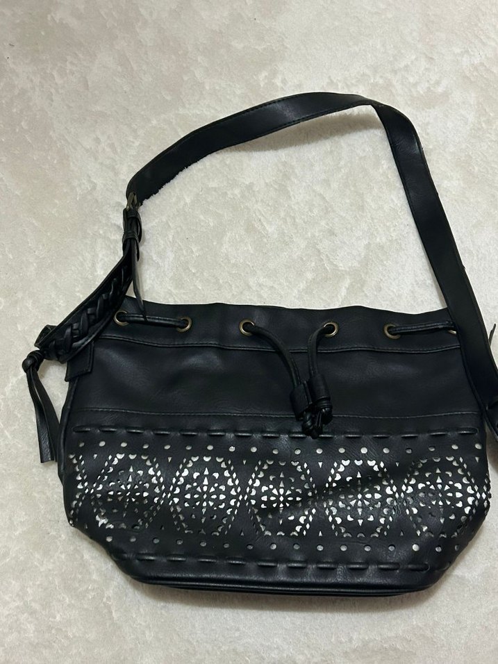 MAVİ Siyah Nakışlı Gotik Deri Kadın Çanta - Görsel 5