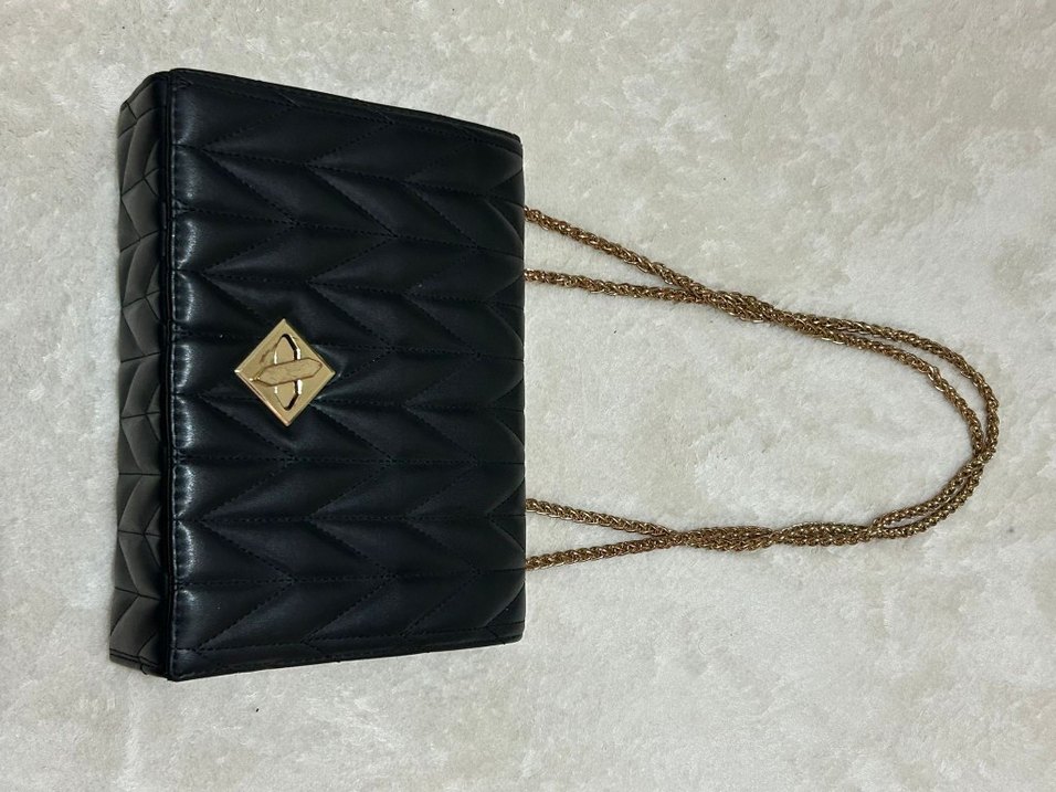 Zincir Detaylı Siyah Deri Kadın Çanta - Görsel 3