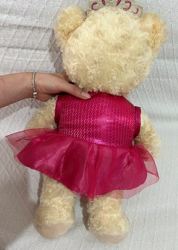 Beden Pembe Elbise ve Taçlı Peluş Ayıcık